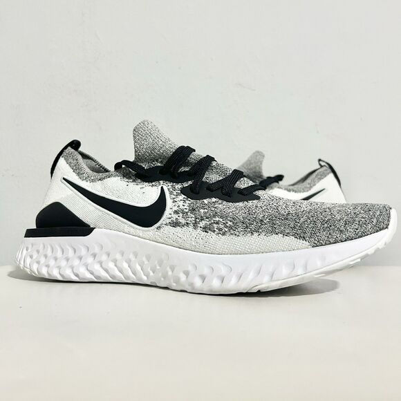 Nike Epic React Flyknit 2 “Oreo” Men’s Size 12.5 Black White Running Sneakers - Picture 1 of 8